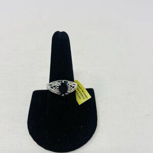 Shop LC Thai Black Spinel Size 9‎ Platinum Over 925 Sterling Silver Ring 5140